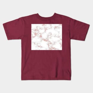 Rose Gold Glitter Marble Kids T-Shirt